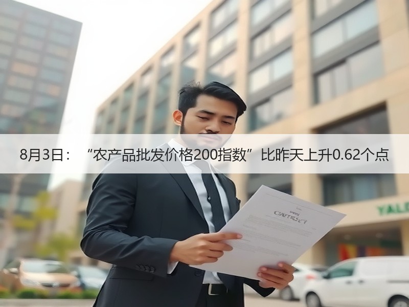 8月3日：“农产品批发价格200指数”比昨天上升0.62个点