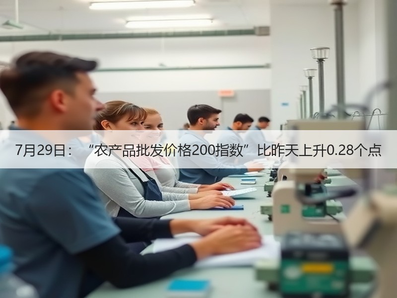 7月29日：“农产品批发价格200指数”比昨天上升0.28个点