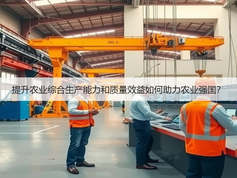 提升农业综合生产能力和质量效益如何助力农业强国？