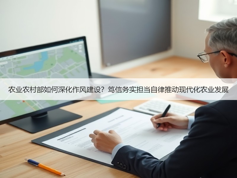 农业农村部如何深化作风建设？笃信务实担当自律推动现代化农业发展