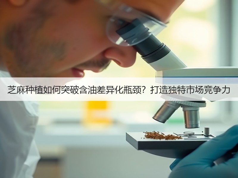 芝麻种植如何突破含油差异化瓶颈？打造独特市场竞争力