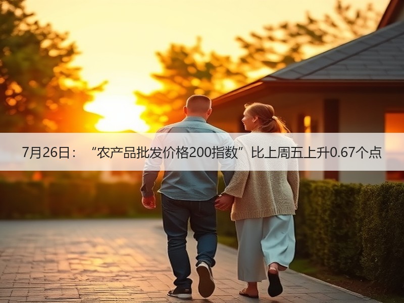 7月26日：“农产品批发价格200指数”比上周五上升0.67个点