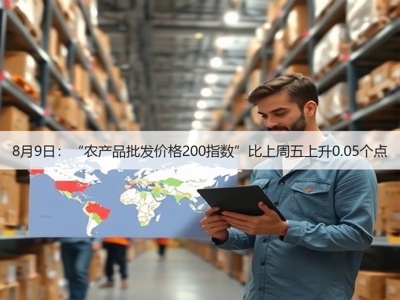 8月9日：“农产品批发价格200指数”比上周五上升0.05个点