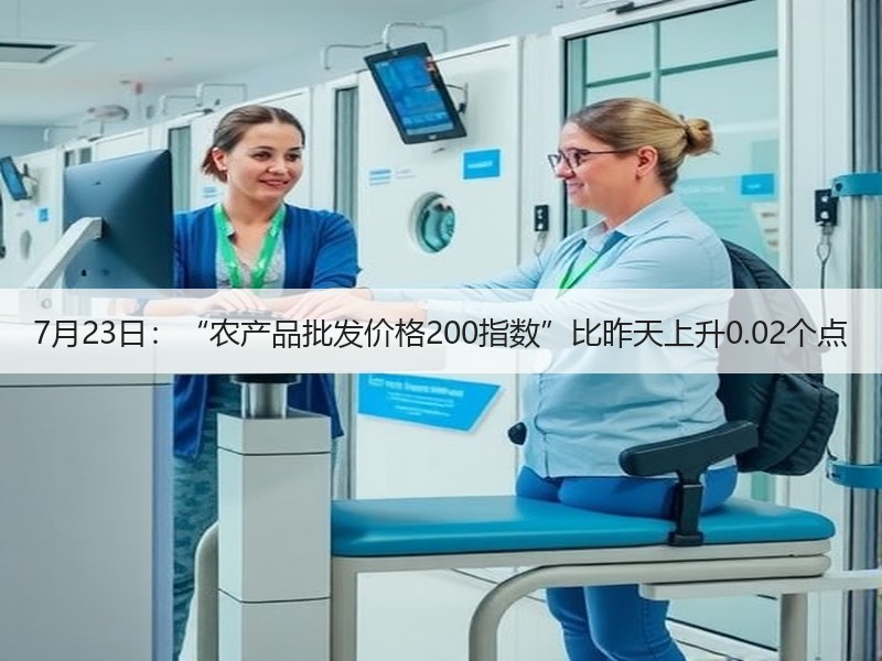 7月23日：“农产品批发价格200指数”比昨天上升0.02个点